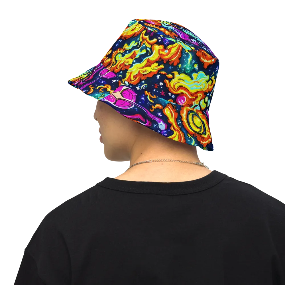 The Neon Dream on Reversible Bucket Hat — Back Inside