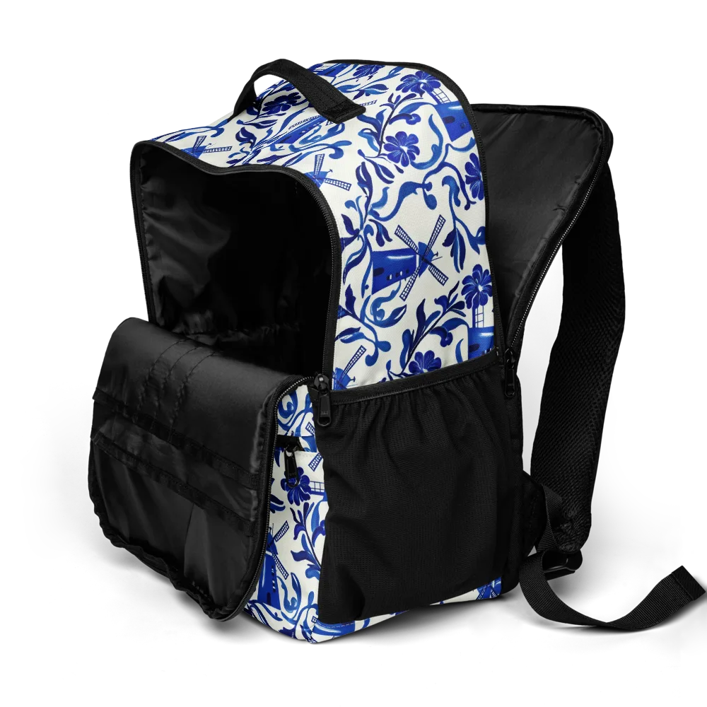 Blue Delft Breeze on Utility Backpack — Product details 2