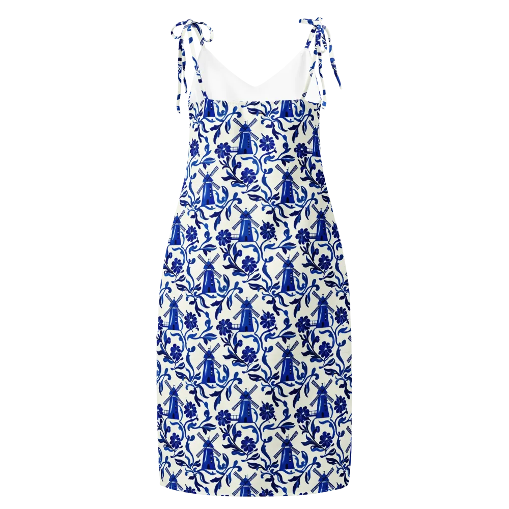 Blue Delft Breeze on Slip Dress — Back