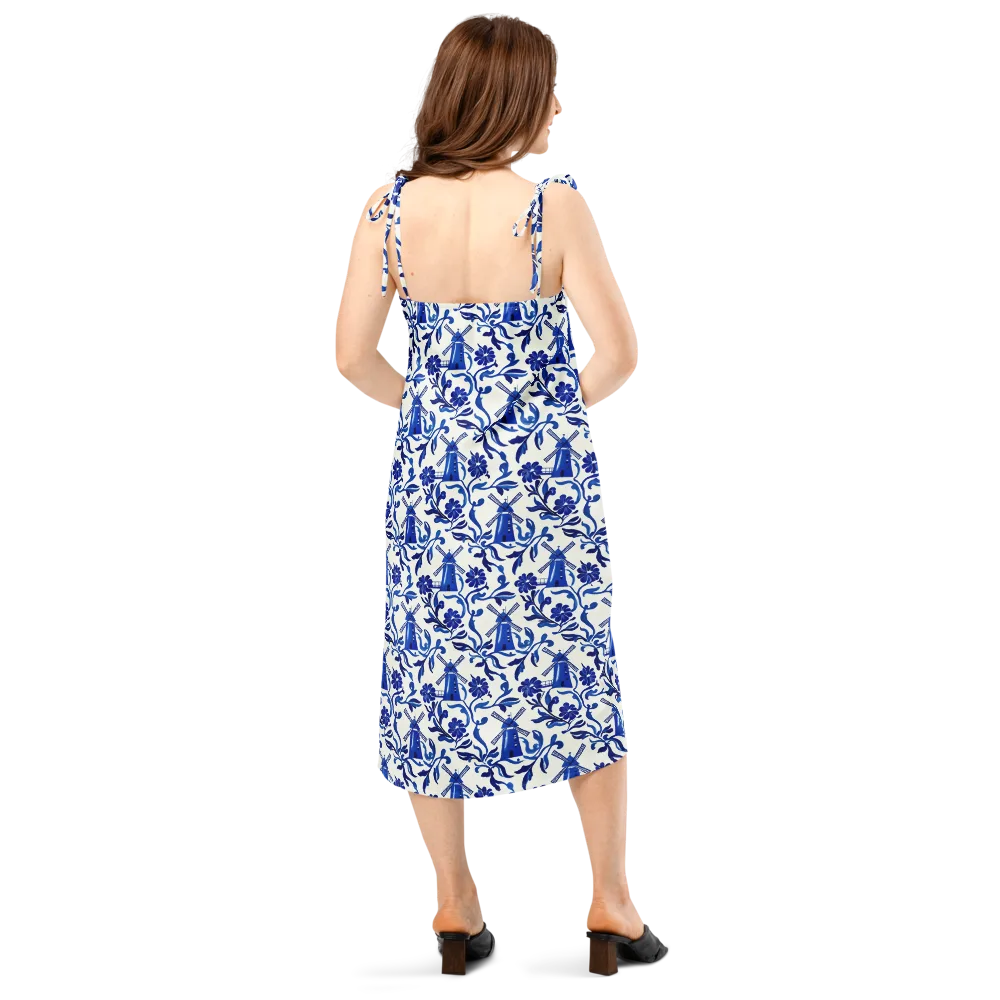 Blue Delft Breeze on Slip Dress — Back