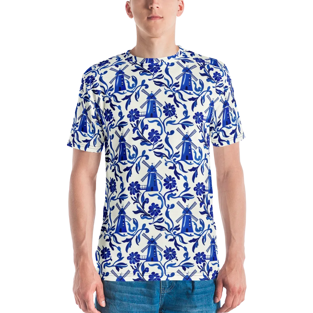 Blue Delft Breeze on Men's Crew Neck T-Shirt — Front
