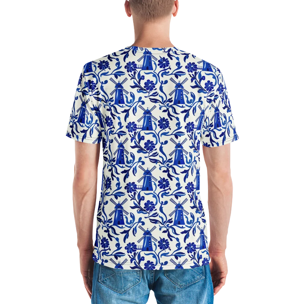 Blue Delft Breeze on Men's Crew Neck T-Shirt — Back