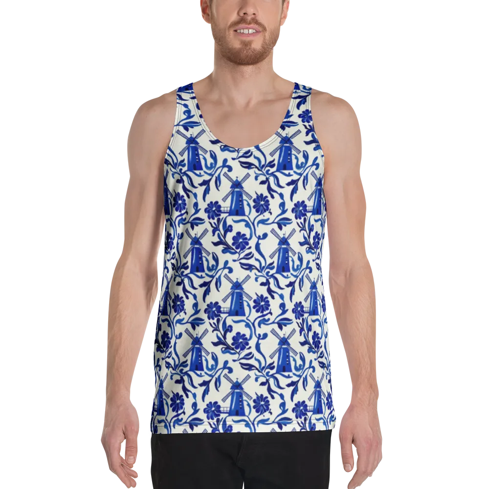 Blue Delft Breeze on Men's Tank Top — Front