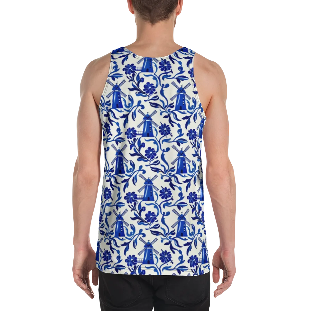 Blue Delft Breeze on Men's Tank Top — Back