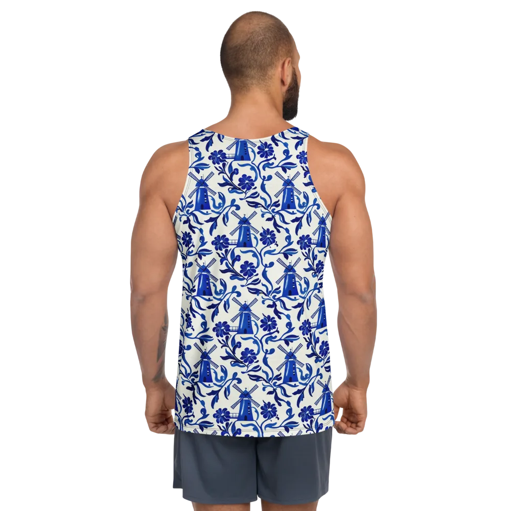 Blue Delft Breeze on Men's Tank Top — Back
