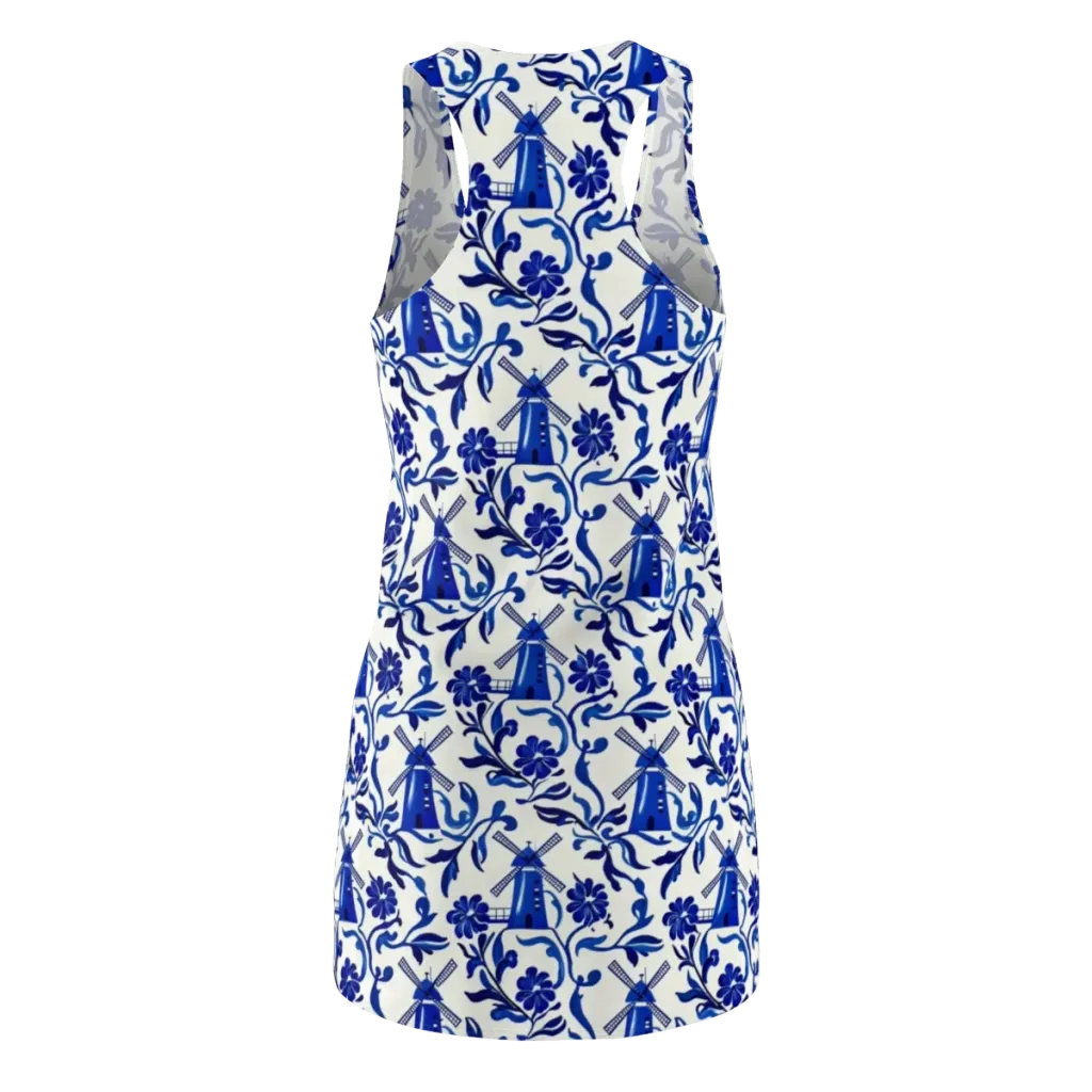Blue Delft Breeze on Racerback Dress — Back