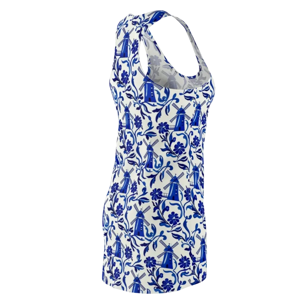 Blue Delft Breeze on Racerback Dress — Back Side