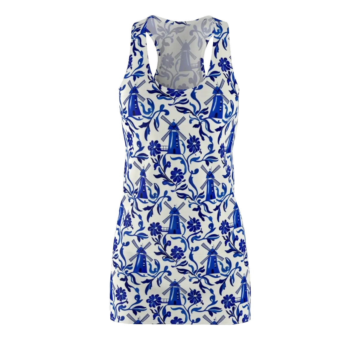 Blue Delft Breeze on Racerback Dress — Front