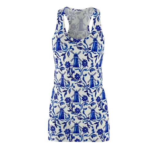 Blue Delft Breeze on a Racerback Dress