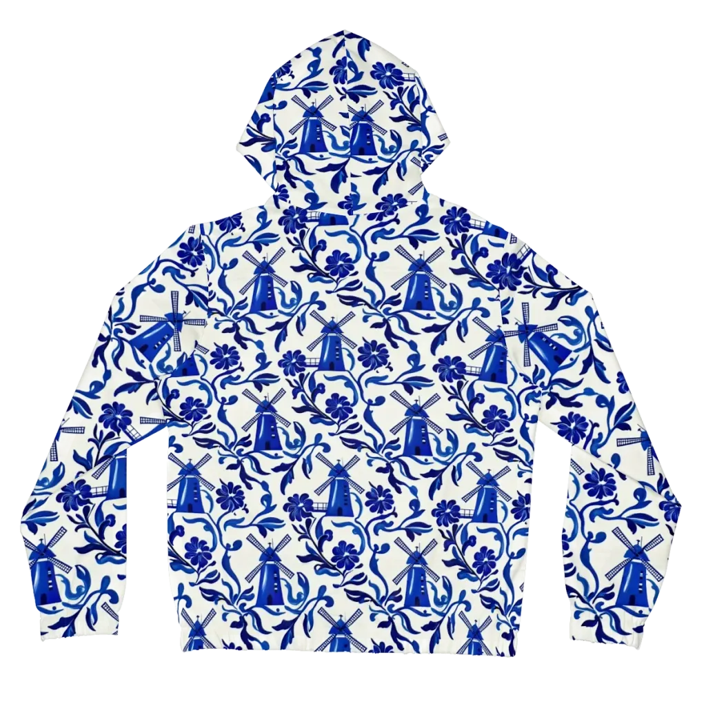 Blue Delft Breeze on Women's Full-Zip Hoodie — Back