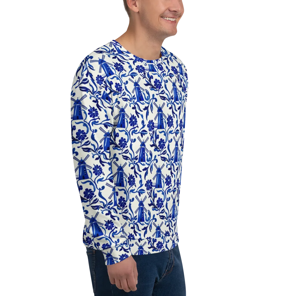 Blue Delft Breeze on Sweatshirt — Right Front