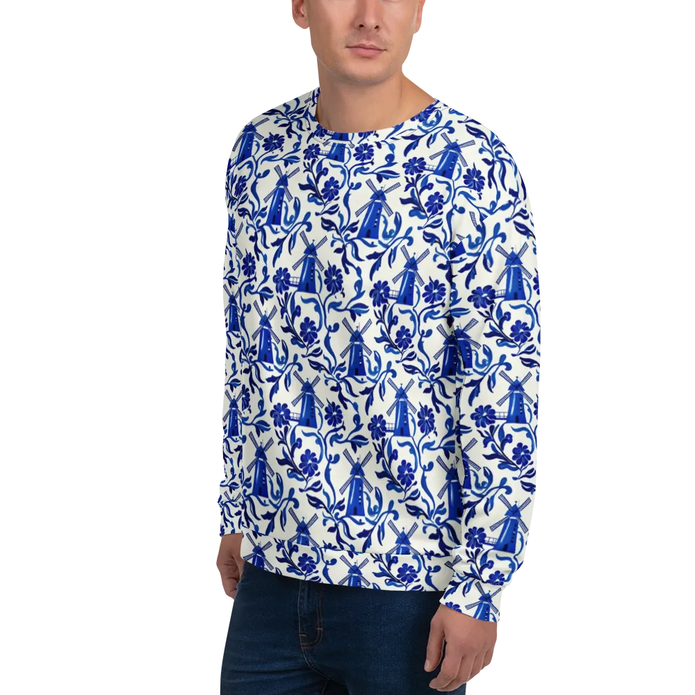 Blue Delft Breeze on Sweatshirt — Left Front