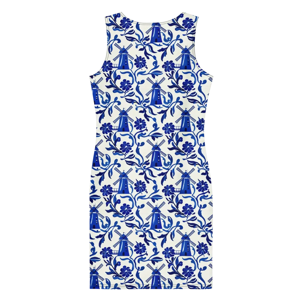 Blue Delft Breeze on Bodycon Dress — Back