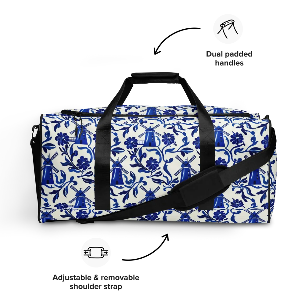 Blue Delft Breeze on Duffle Bag — Front