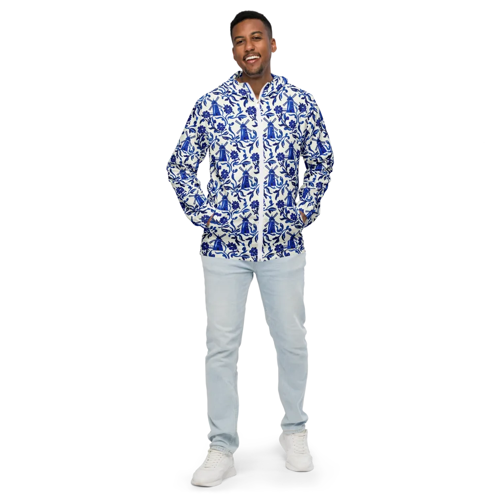 Blue Delft Breeze on Men's Windbreaker — Front