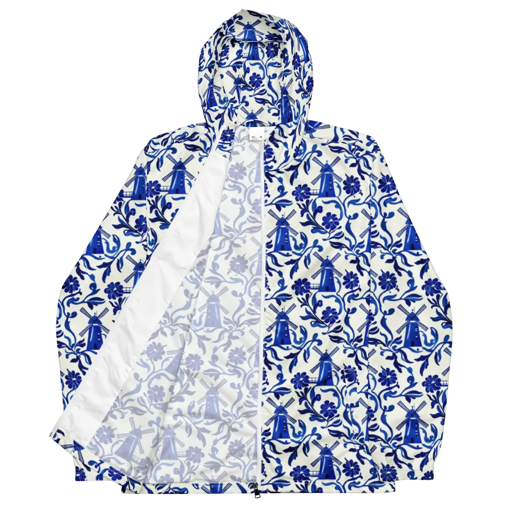 Blue Delft Breeze on Men's Windbreaker — Front