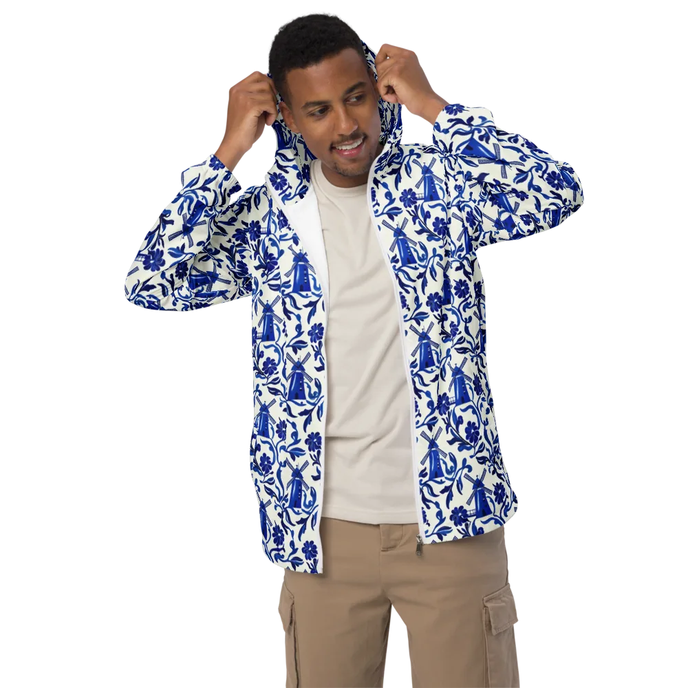 Blue Delft Breeze on Men's Windbreaker — Front