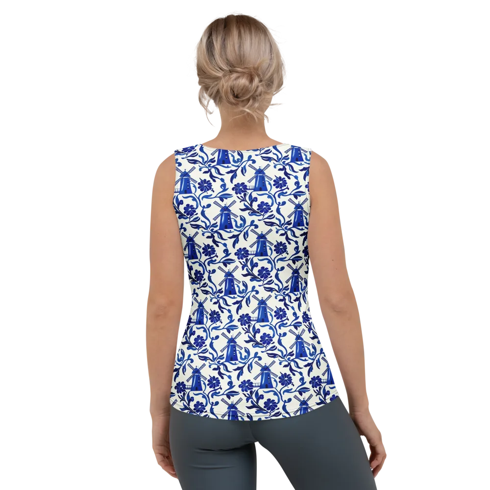 Blue Delft Breeze on Women's Tank Top — Back