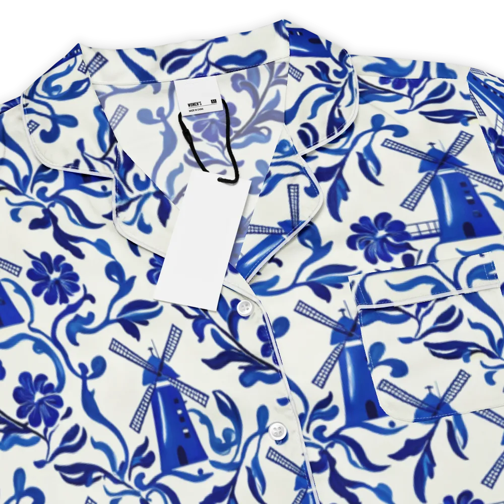 Blue Delft Breeze on Women's Short Sleeve Pajama Top — Product details