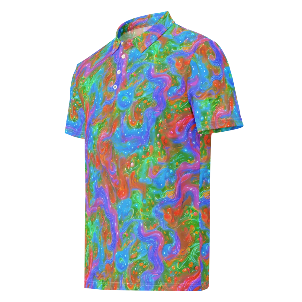 Psychedelic Cascade on Men's Slim Fit Polo Shirt — Left Front