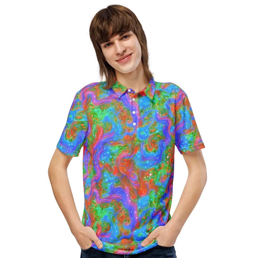 Psychedelic Cascade on Men's Slim Fit Polo Shirt — Front