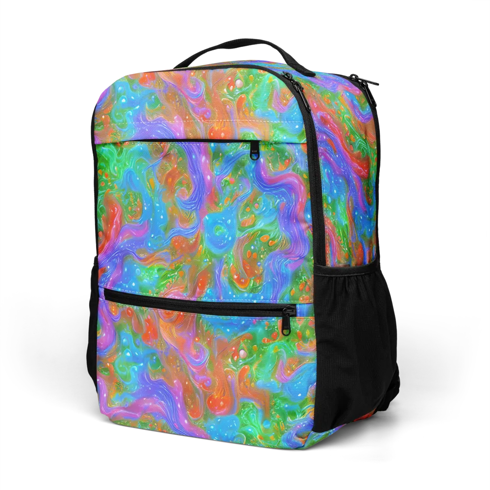 Psychedelic Cascade on Utility Backpack — Left Front