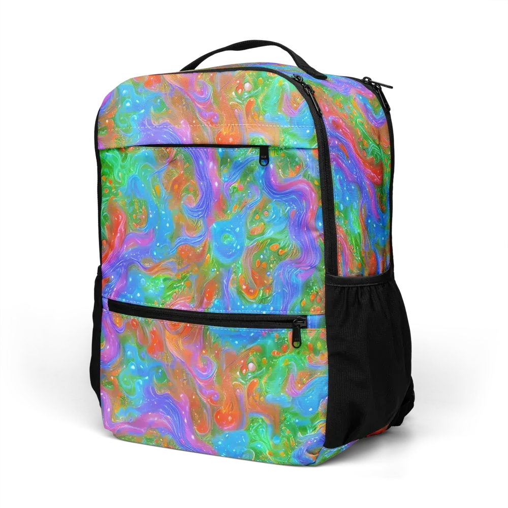 Psychedelic Cascade on Utility Backpack — Left Front