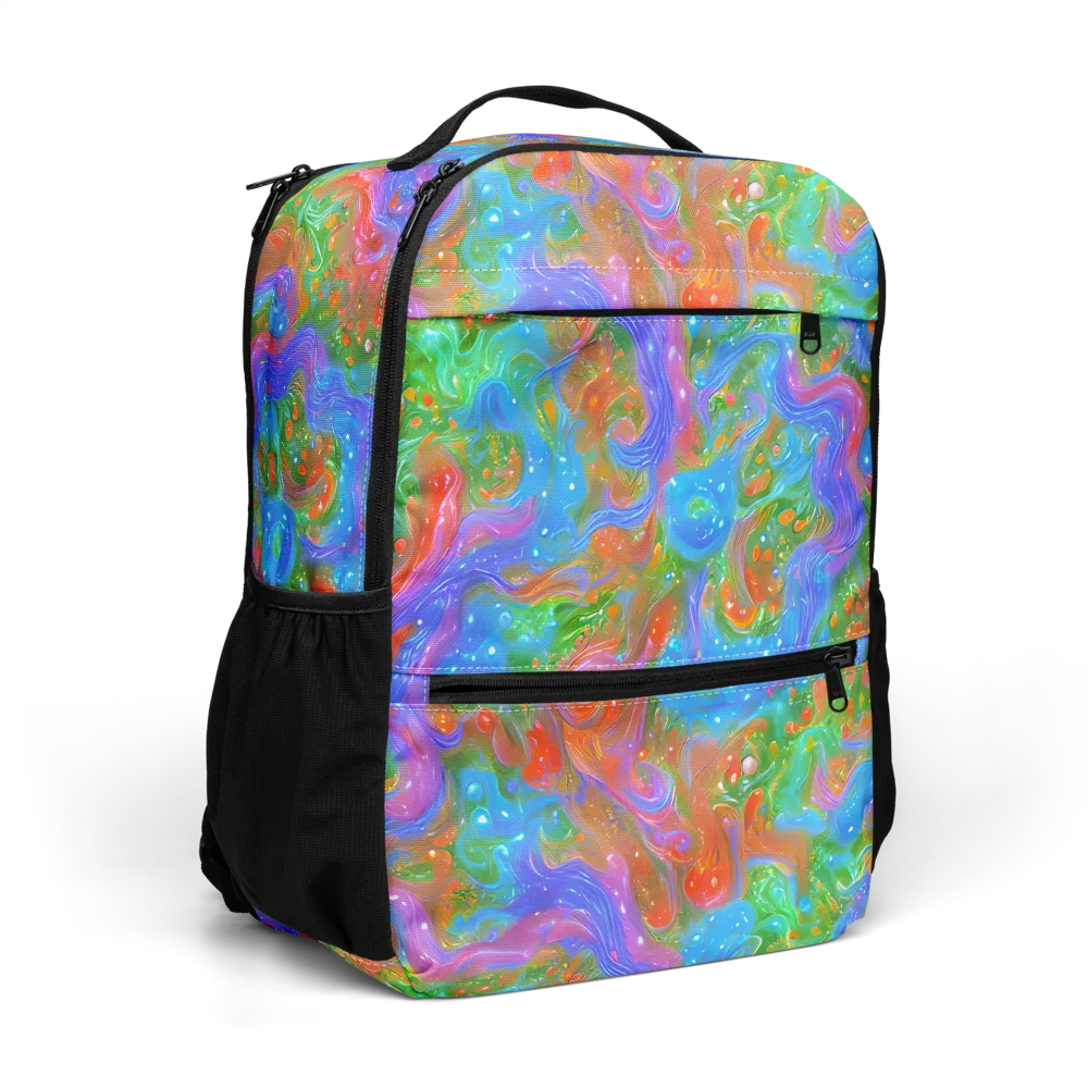 Psychedelic Cascade on Utility Backpack — Right Front