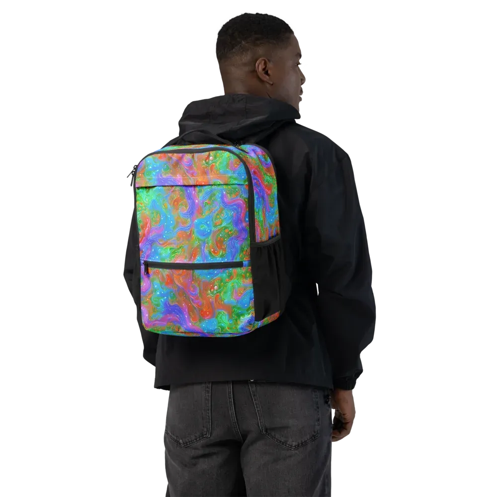 Psychedelic Cascade on Utility Backpack — Back