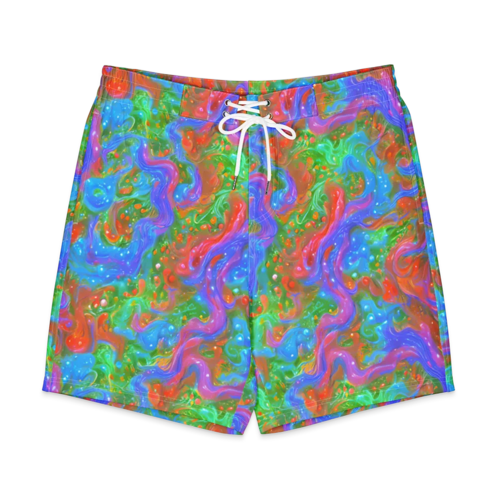 Psychedelic Cascade on Men's Board Shorts — Front