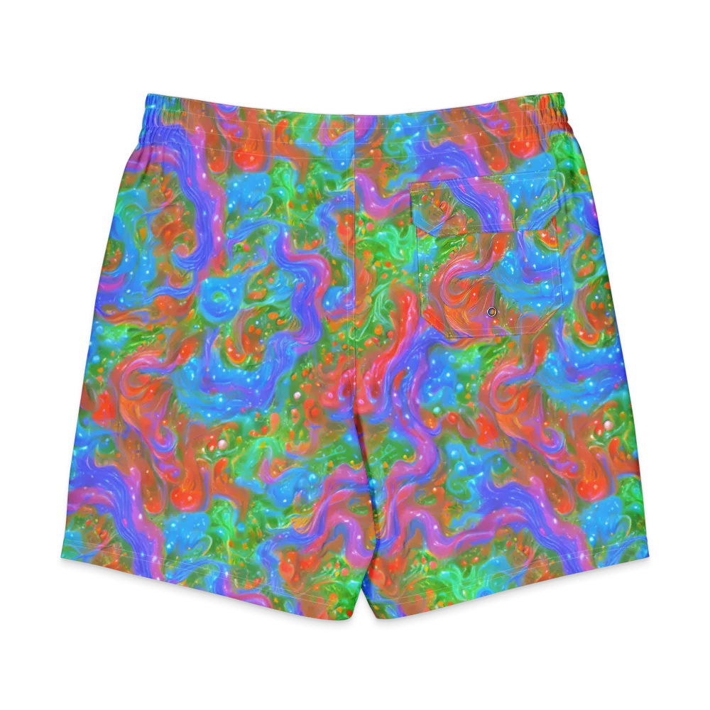 Psychedelic Cascade on Men's Board Shorts — Back
