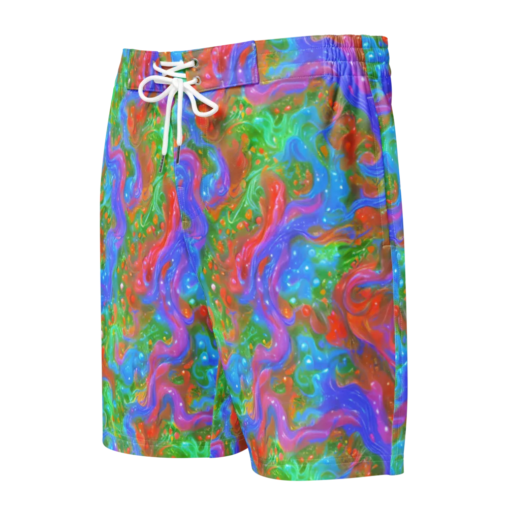 Psychedelic Cascade on Men's Board Shorts — Front