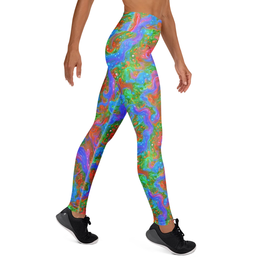 Psychedelic Cascade on Yoga Leggings — Right