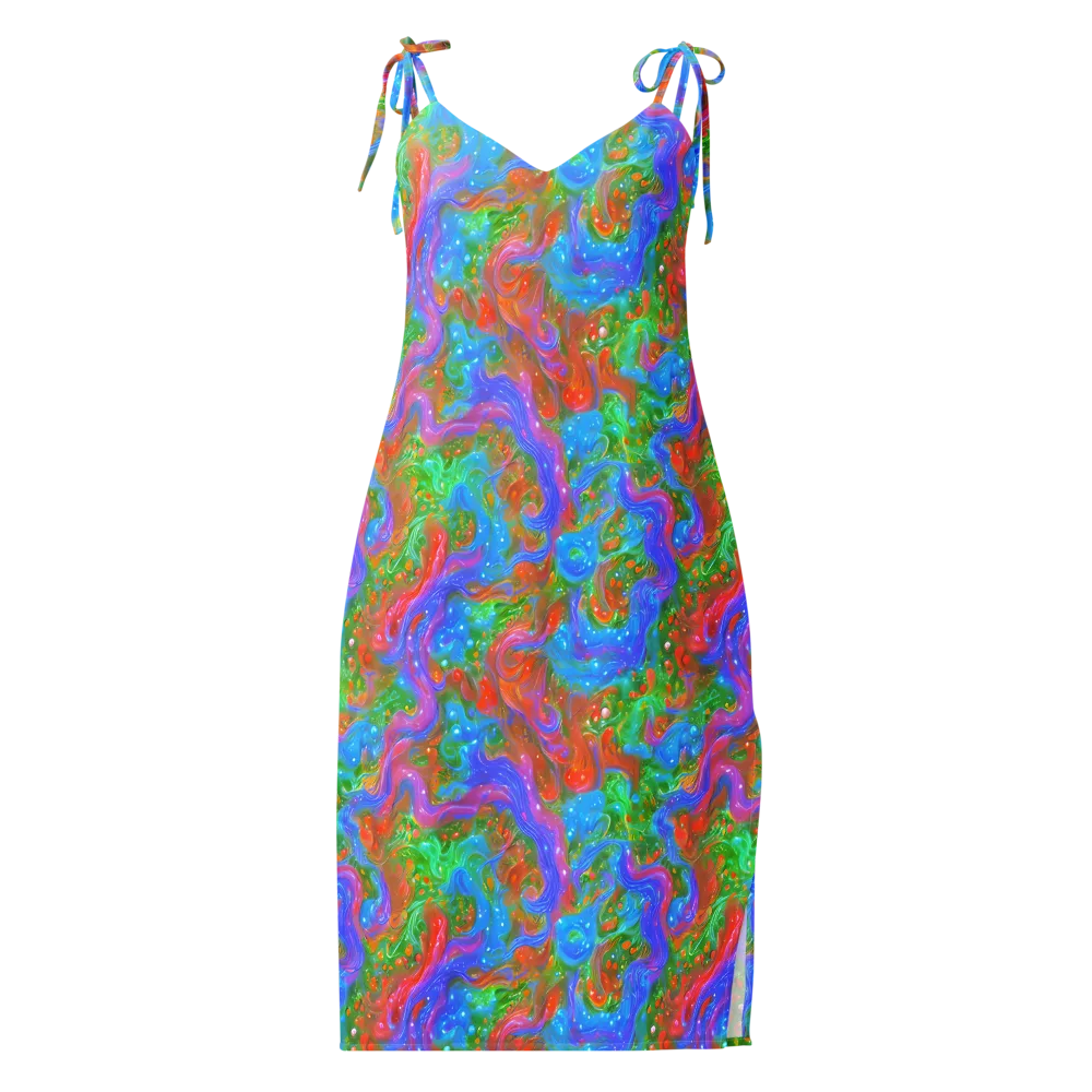 Psychedelic Cascade on Slip Dress — Front