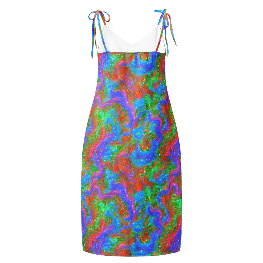Psychedelic Cascade on Slip Dress — Back