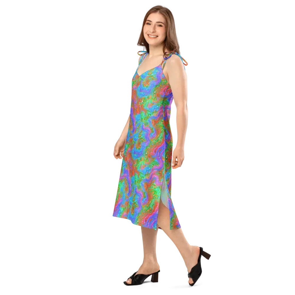 Psychedelic Cascade on Slip Dress — Left Front
