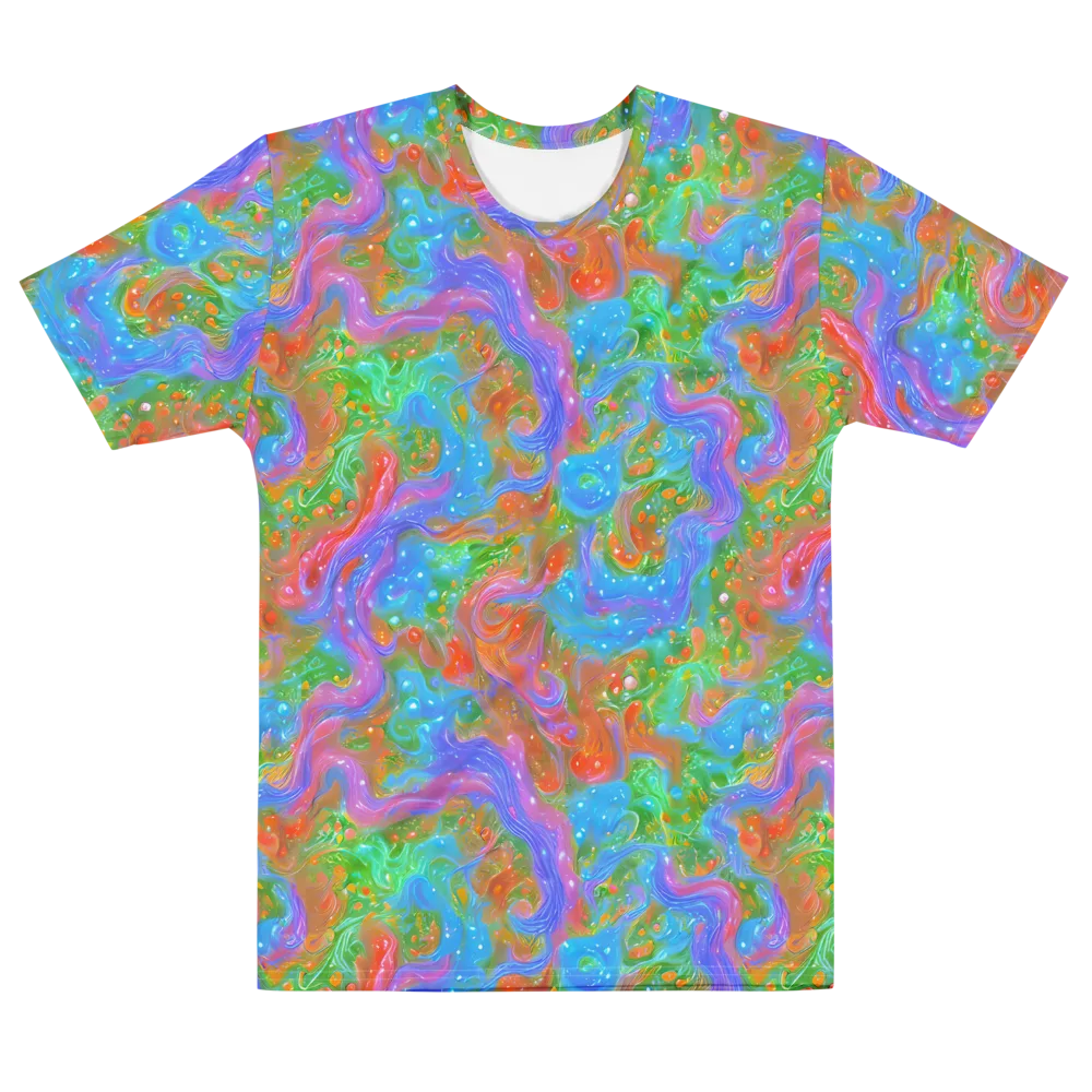 Psychedelic Cascade on Men's Cotton Crew Neck T-Shirt — Front