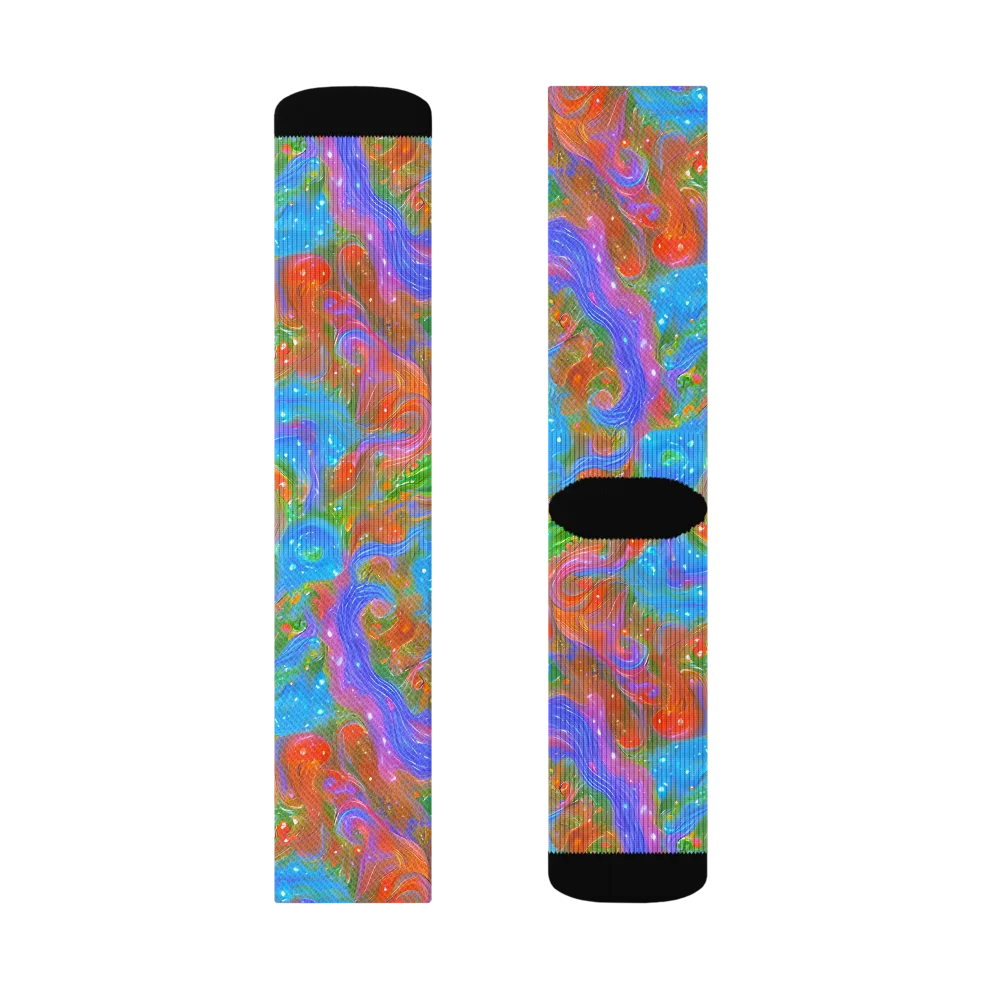 Psychedelic Cascade on Socks — Right Sock