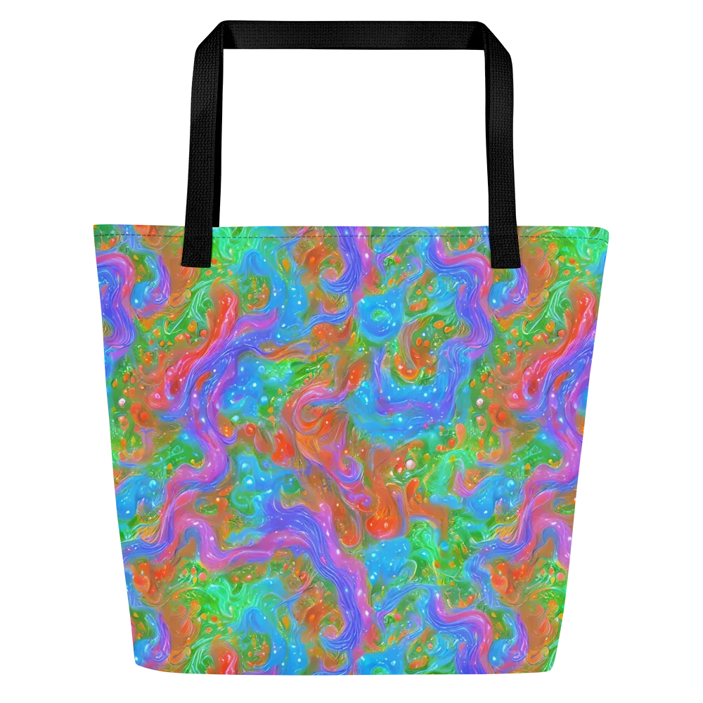 Psychedelic Cascade on Large Tote Bag W/ Pocket — Front
