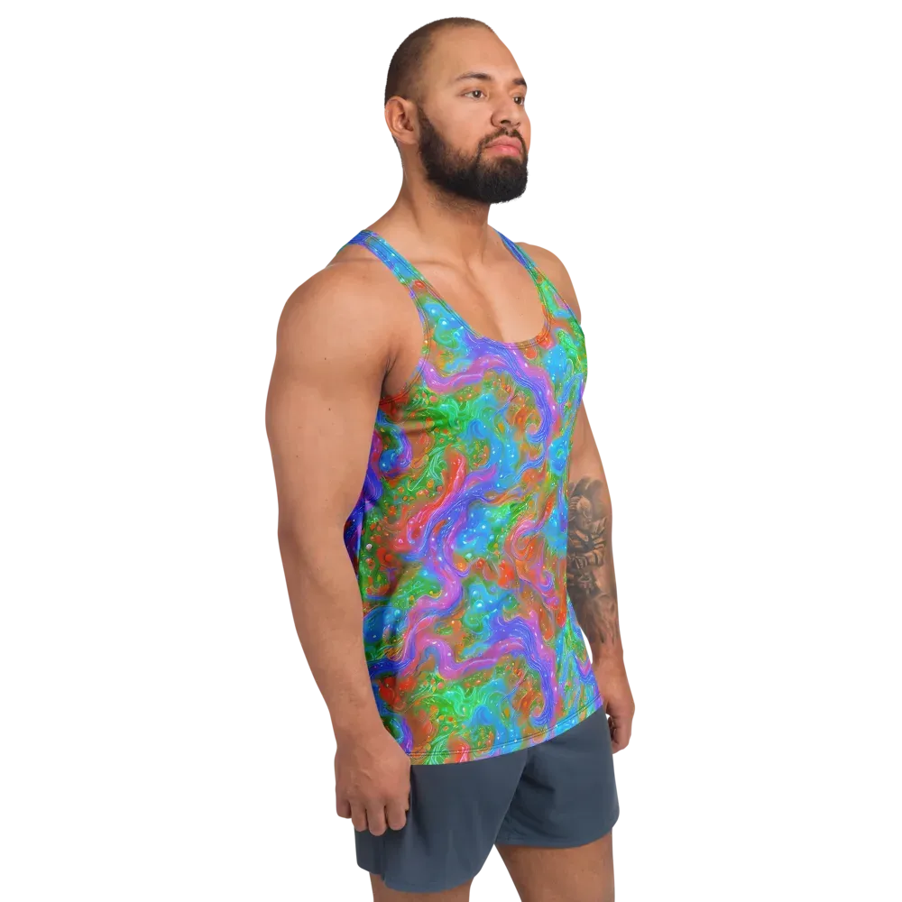 Psychedelic Cascade on Men's Tank Top — Right Front
