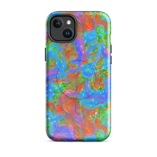 Psychedelic Cascade on a MagSafe Tough Case for iPhone®