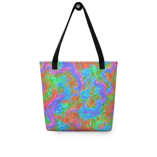 Psychedelic Cascade on a Tote Bag