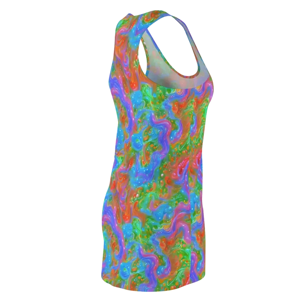 Psychedelic Cascade on Racerback Dress — Back Side