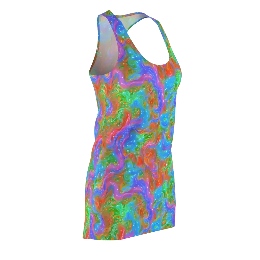 Psychedelic Cascade on Racerback Dress — Front Side