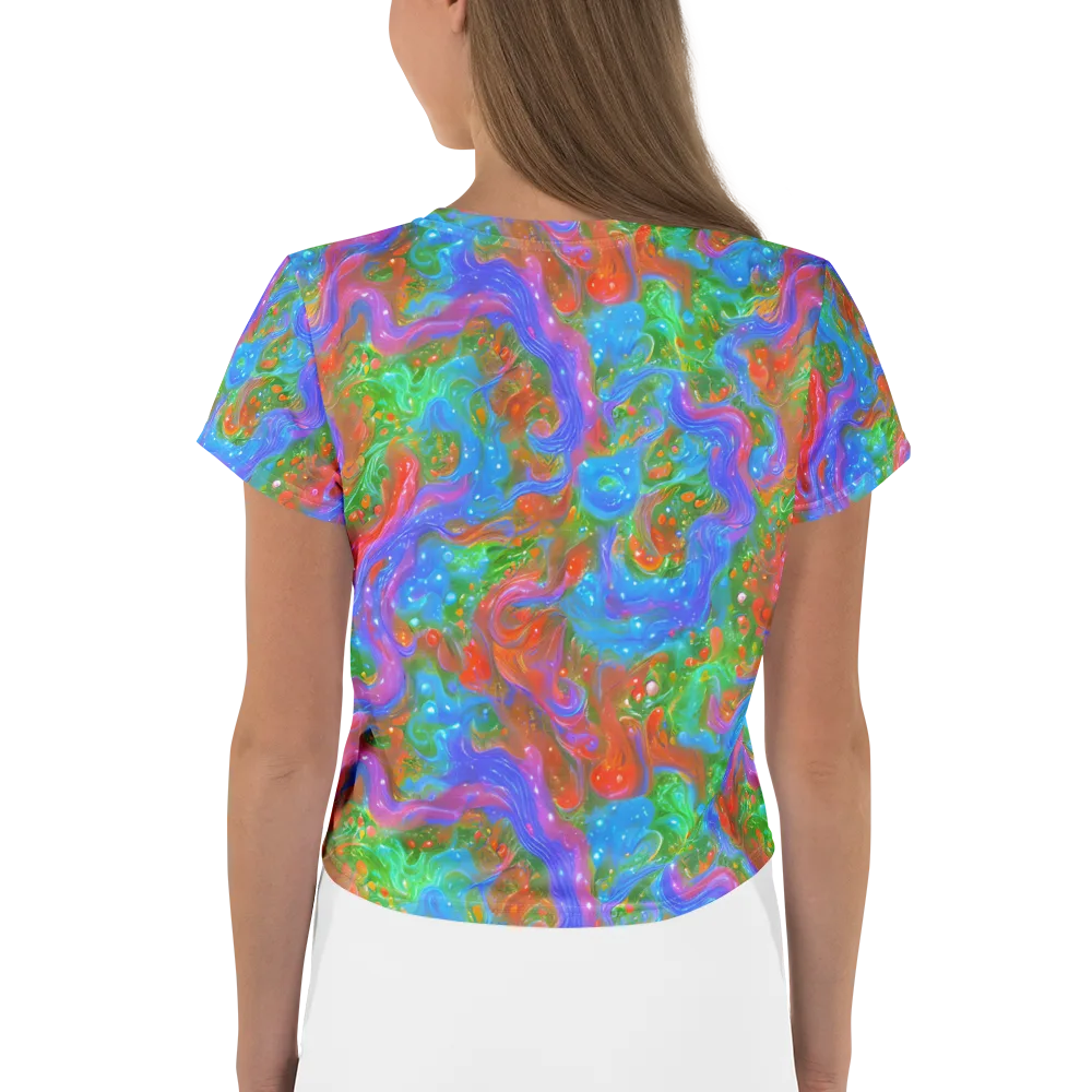Psychedelic Cascade on Crop Tee — Back