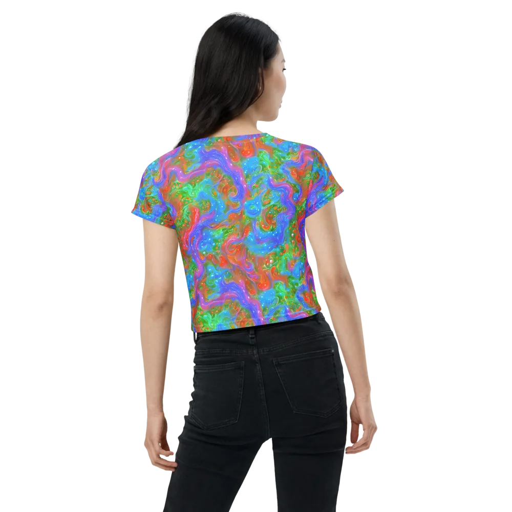 Psychedelic Cascade on Crop Tee — Back