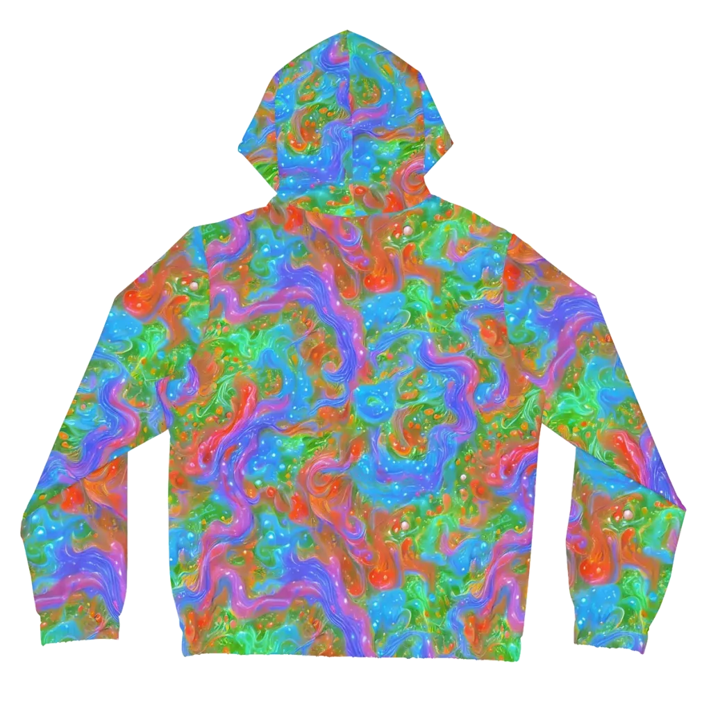 Psychedelic Cascade on Women's Full-Zip Hoodie — Back