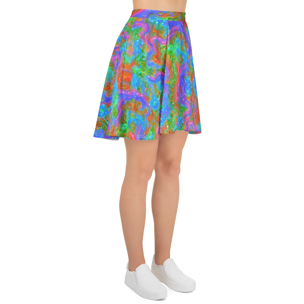 Psychedelic Cascade on Skater Skirt — Right