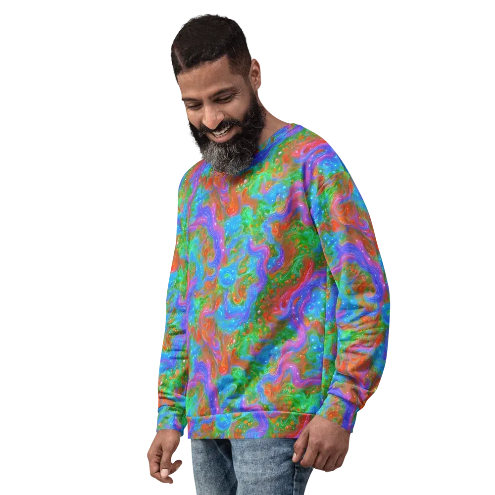 Psychedelic Cascade on Sweatshirt — Left Front