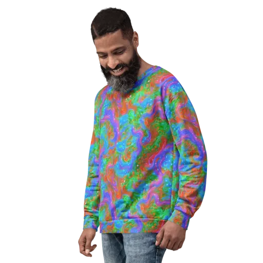 Psychedelic Cascade on a Sweatshirt